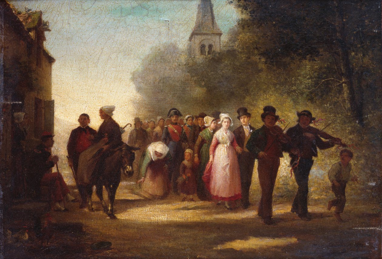 Landsbyens ægteskab, 1872 af Charles Marie Lhuillier