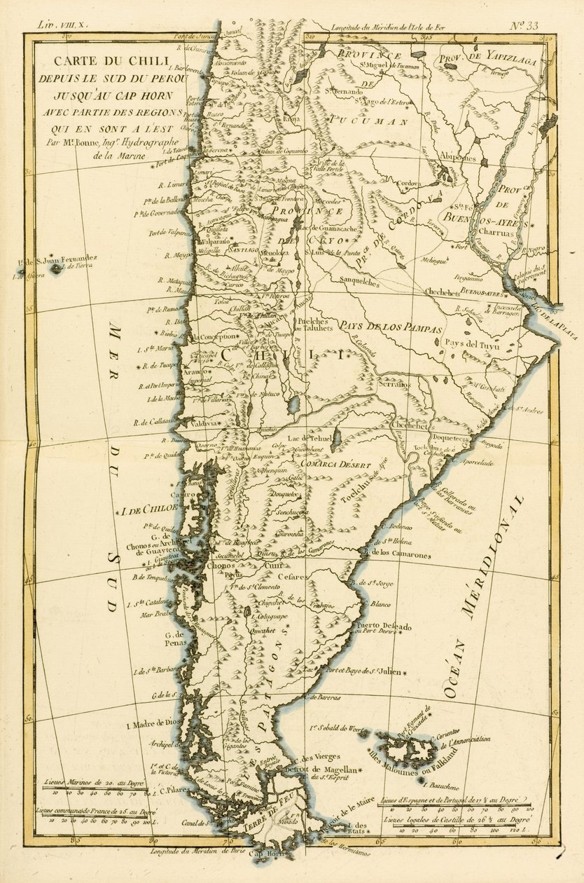 Chile, fra det sydlige Peru til Kap Horn, fra 