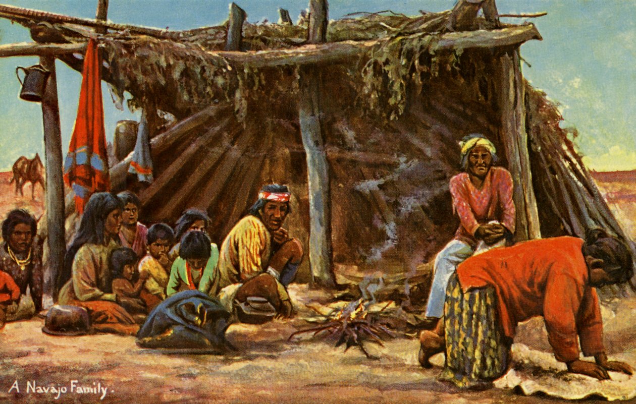 En Navajo-familie af Charles Marion Russell
