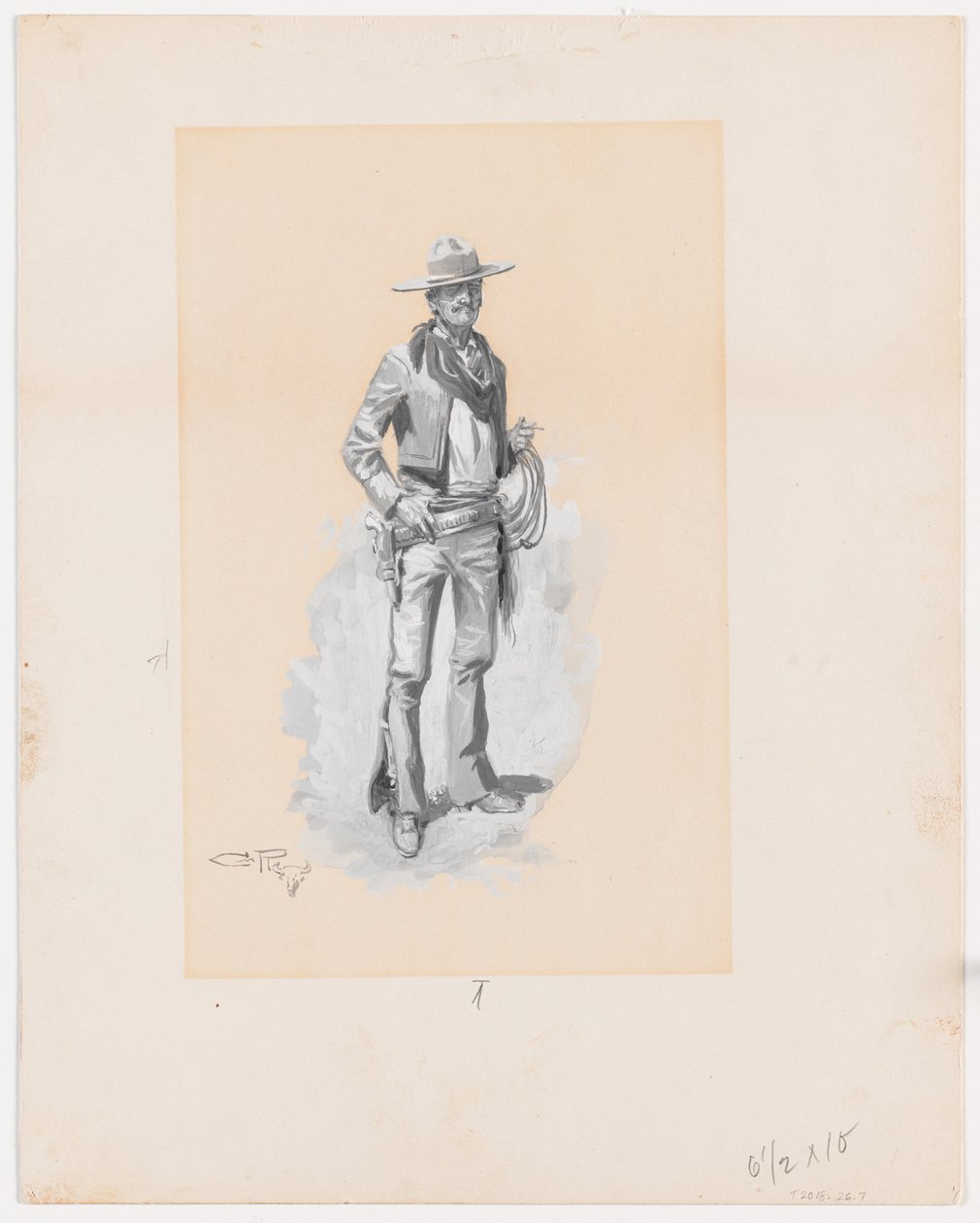 Blanco, for Charles J. Steedman, Bucking Sagebrush af Charles Marion Russell