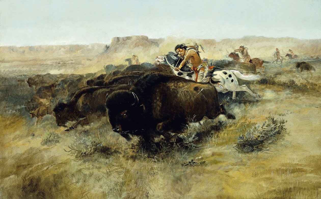 Bøffeljagt nr. 7, 1892-1895 af Charles Marion Russell