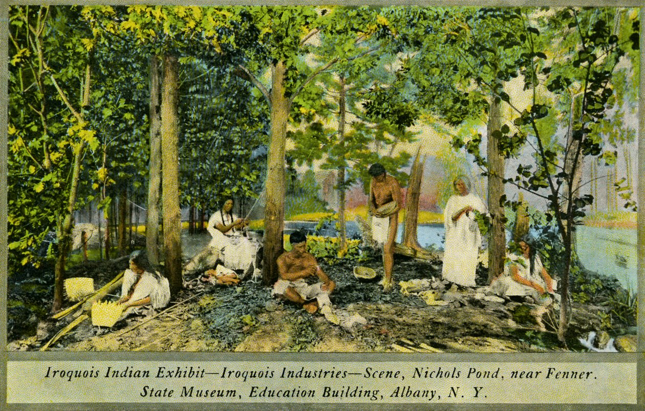 Iroquois Indian Exhibit, State Museum, Albany af Charles Marion Russell