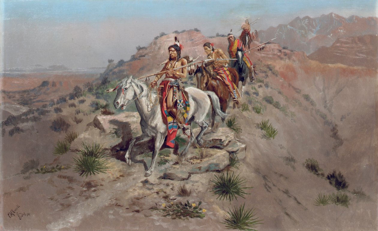 På krigsstien, 1895 af Charles Marion Russell