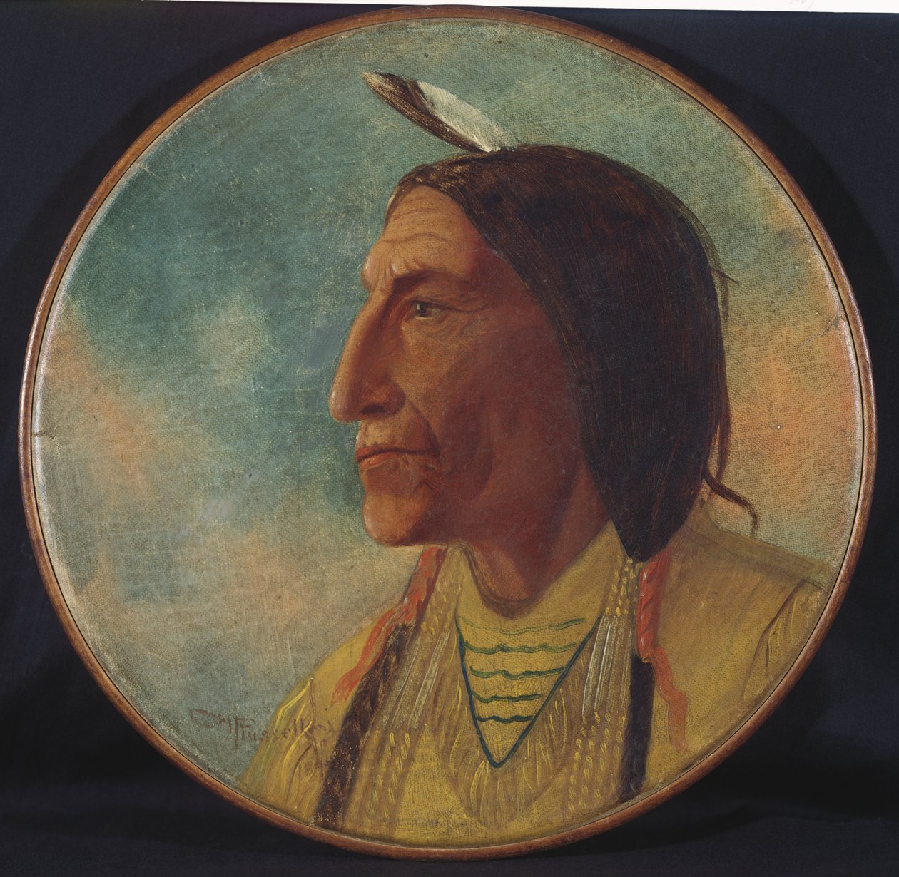 Portrait of Chief Wolf Robe, 1892dani af Charles Marion Russell