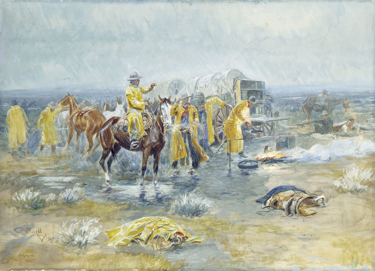 Regnfuld morgen, 1904 af Charles Marion Russell