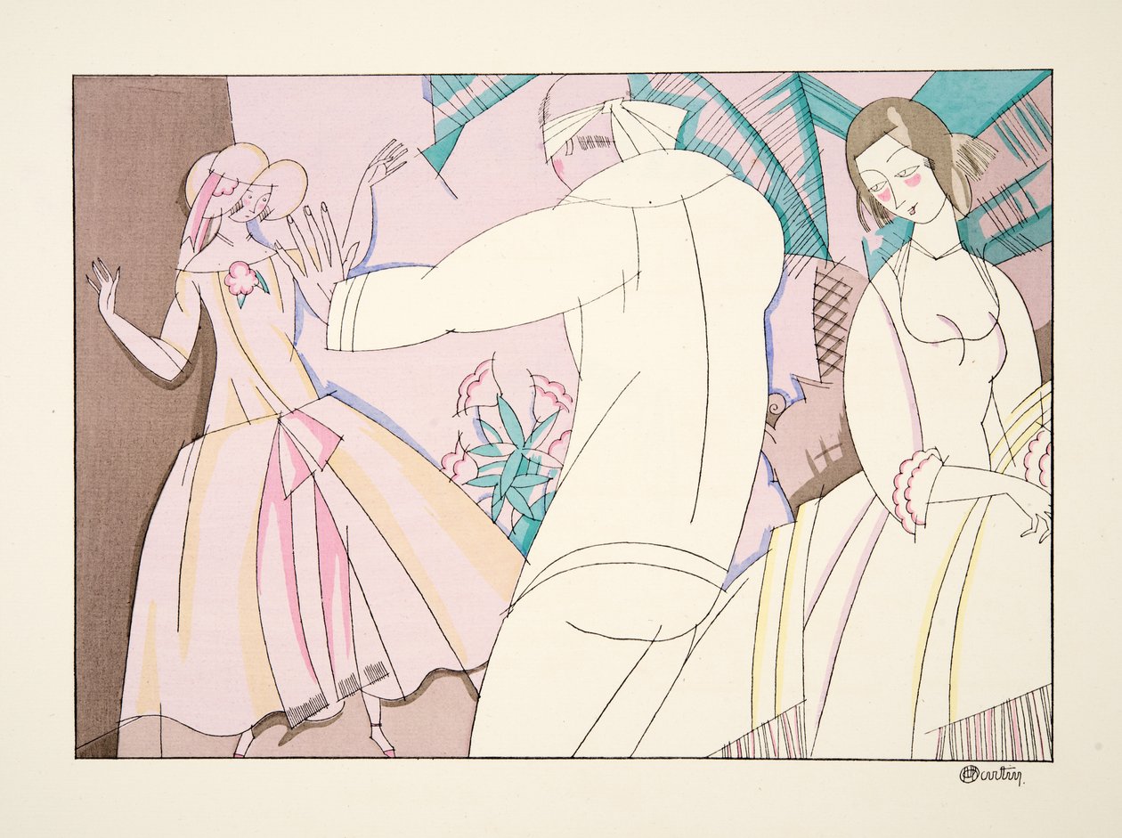 Colin Maillard, fra Sports & Entertainment, pub. 1914 (stenciltryk) af Charles Martin