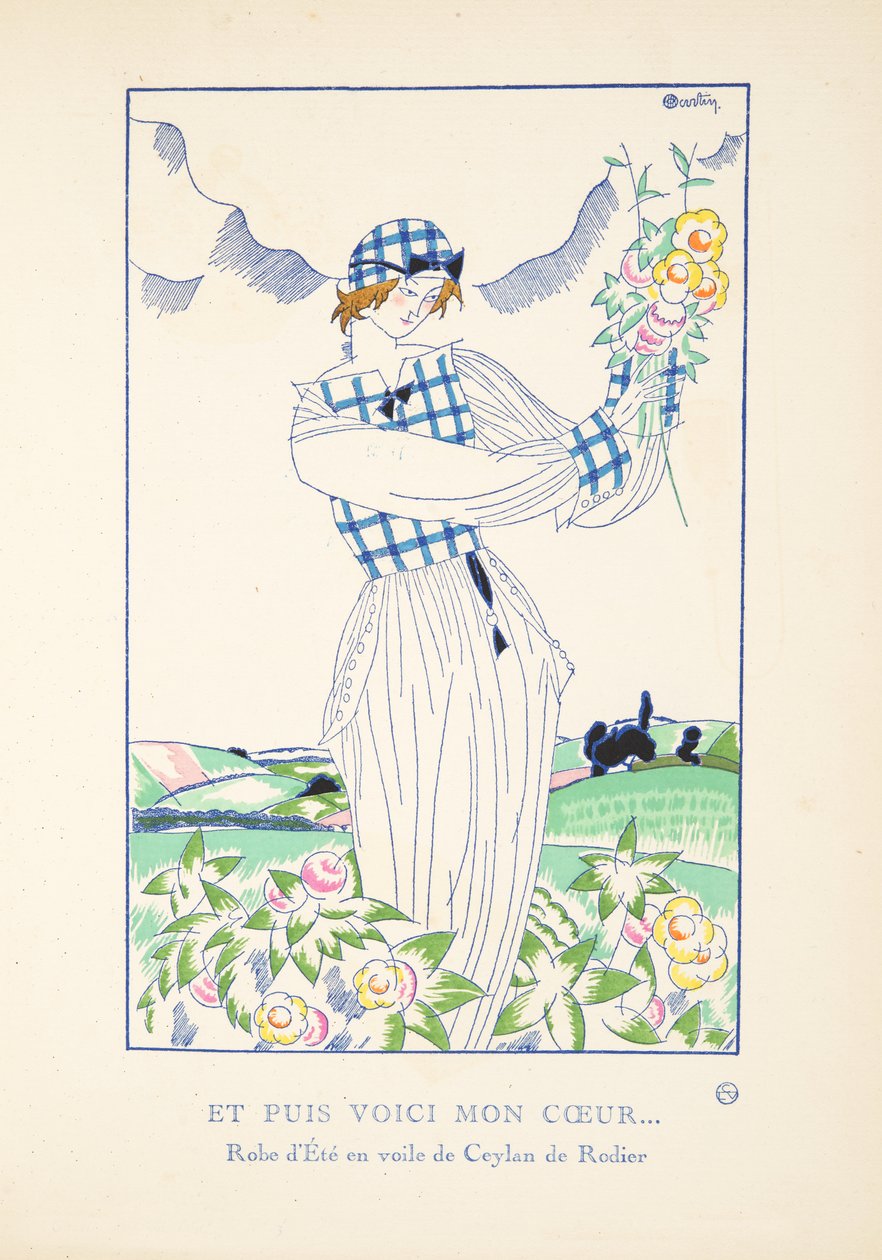 Et Then Here Is My Heart?, fra en samling af modeplader, 1920 (pochoir-tryk) af Charles Martin
