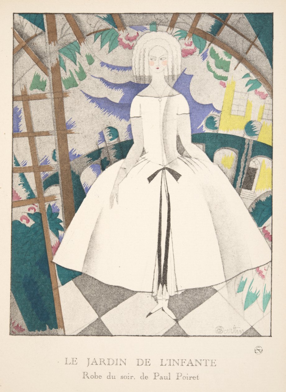 Le Jardin de lInfante, fra en samling af modeplader, 1920 (stenciltryk) af Charles Martin