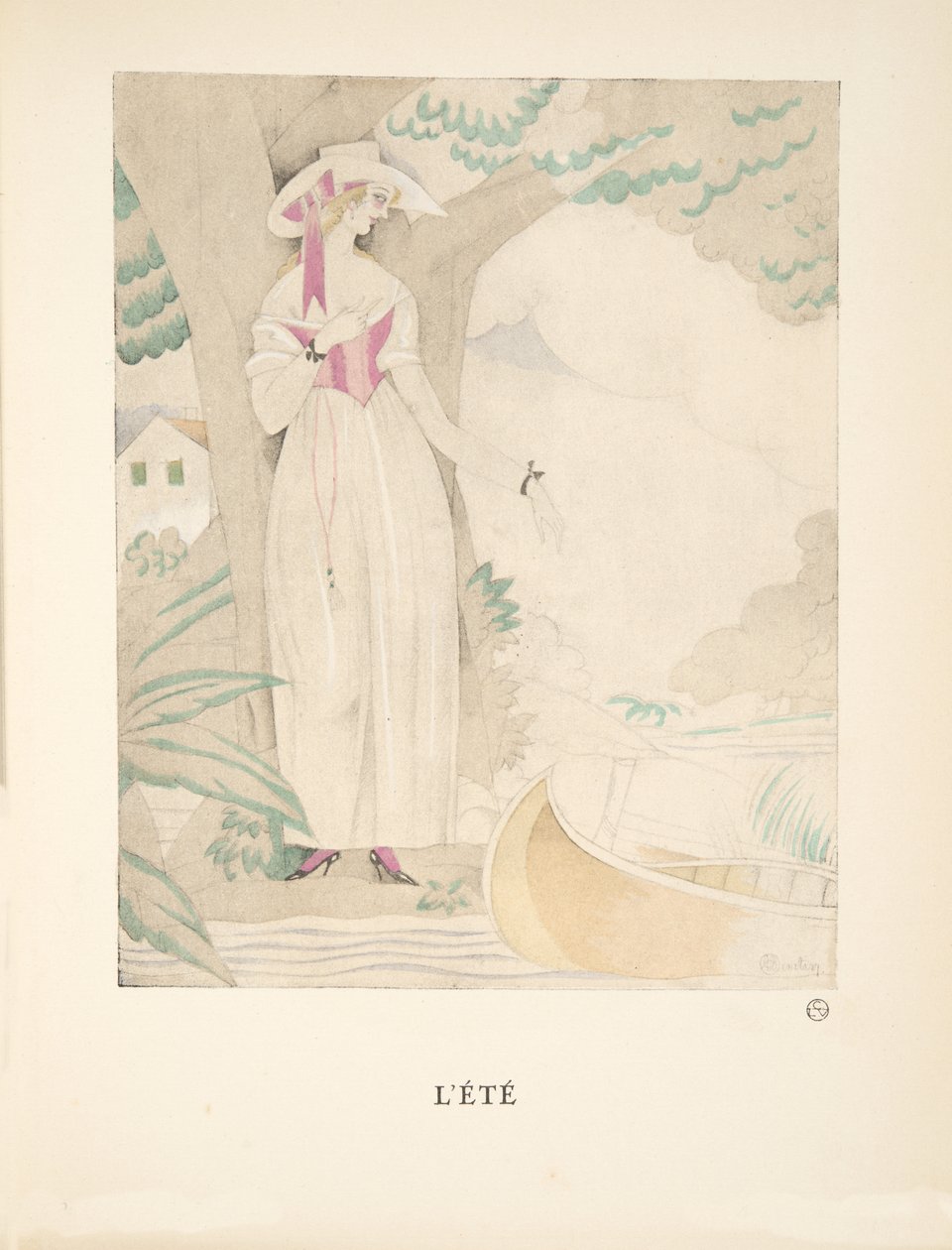 Lété, fra en samling af modeplader, 1922 (pochoir-tryk) af Charles Martin