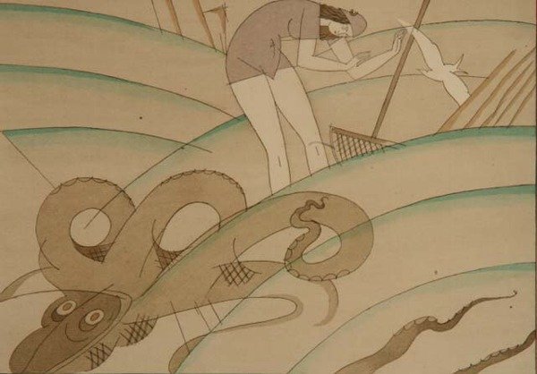 The Octopus, ca. 1920 (stencil på papir) af Charles Martin