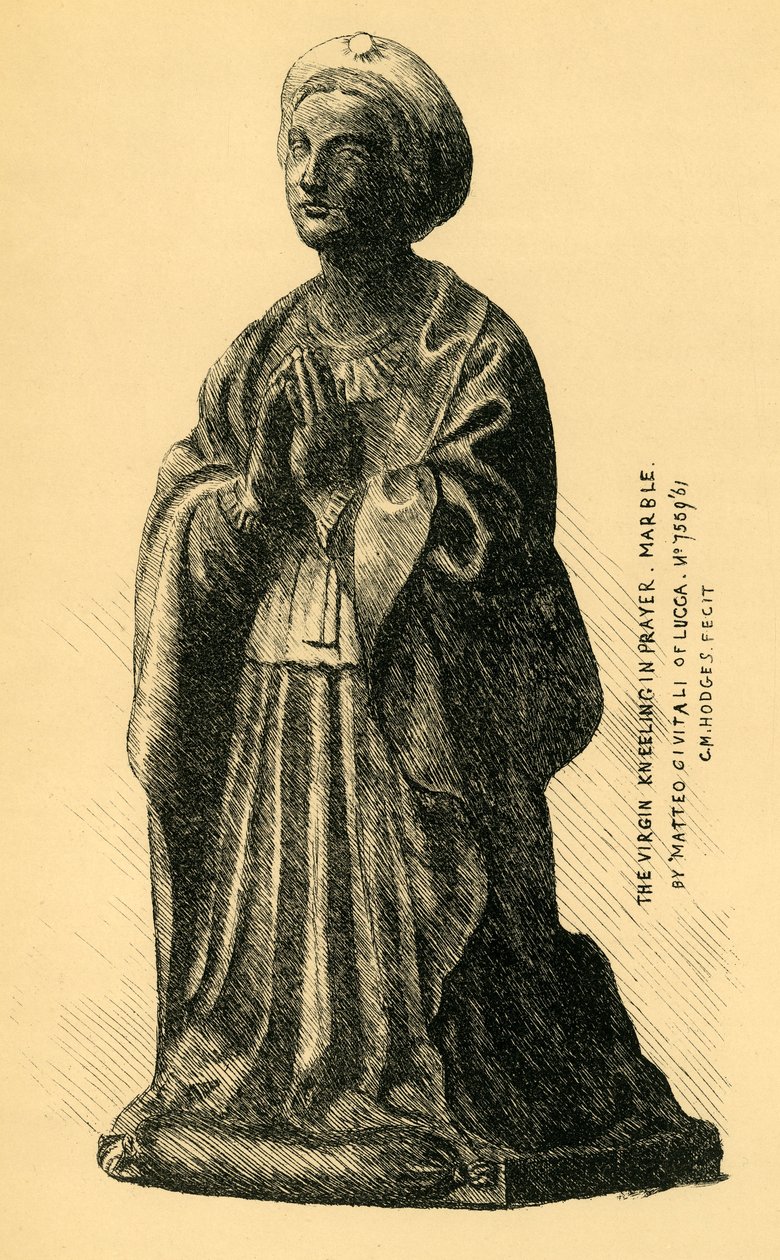 The Virgin Annunciate, marmorstatue, 1519, 1881. af Charles Martin Hodges