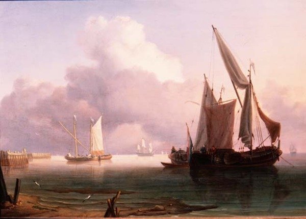 Becalmed Estuary med hollandske Pinks af Charles Martin Powell