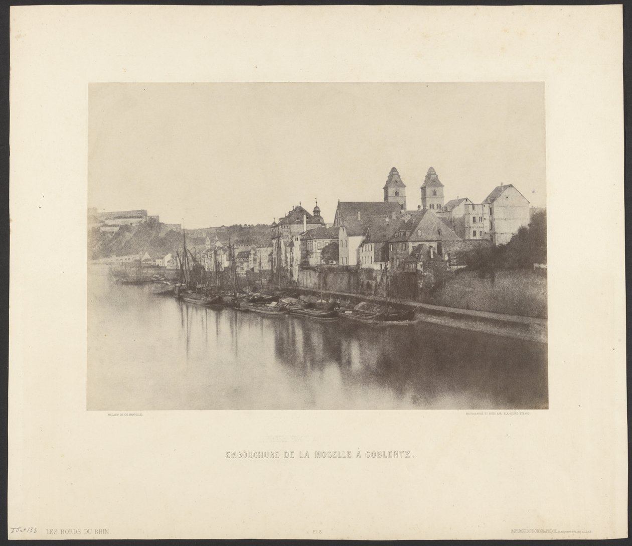 Mosels udmunding ved Coblentz af Charles Marville