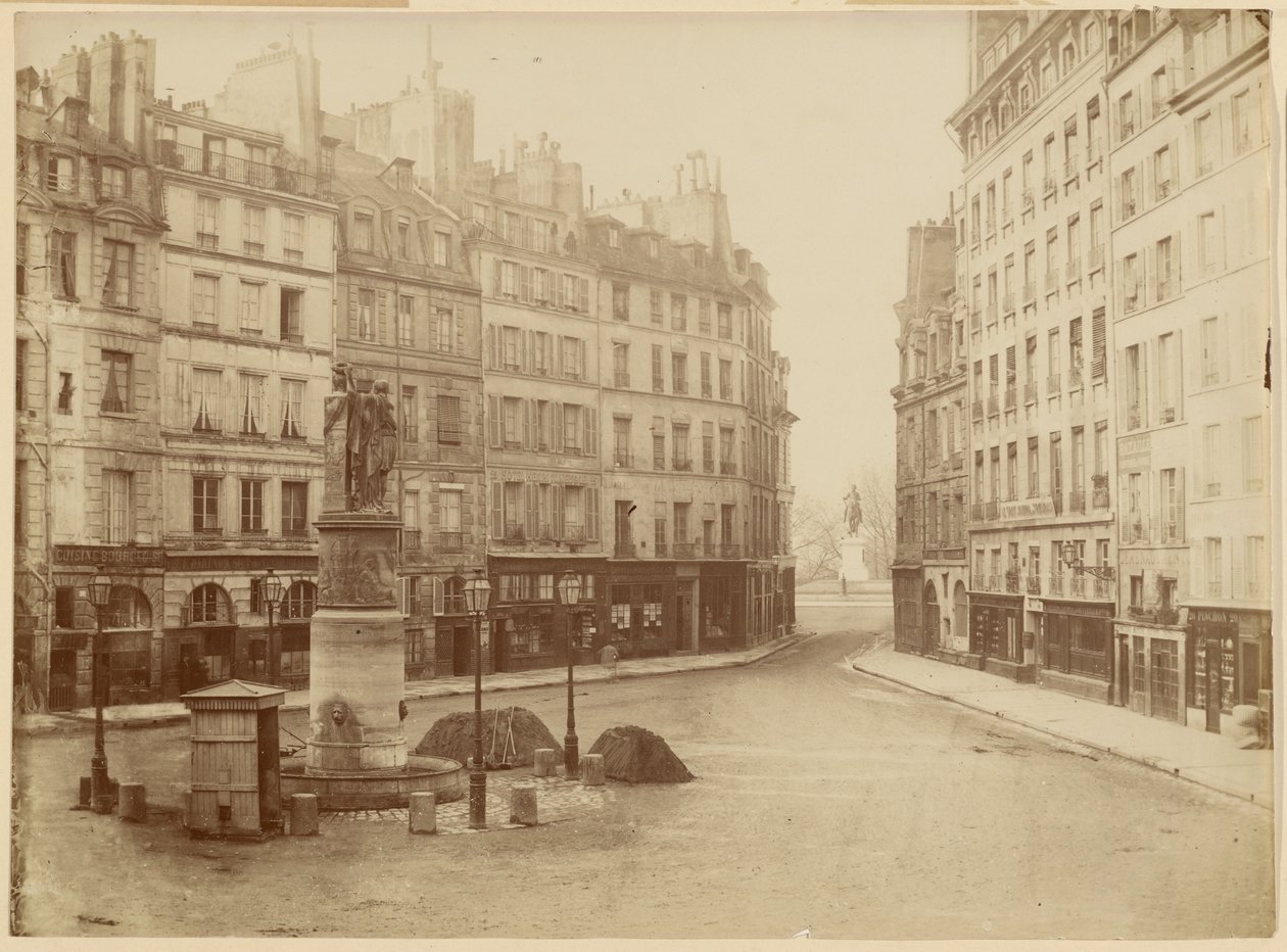 Det gamle springvand på Place Dauphine af Charles Marville