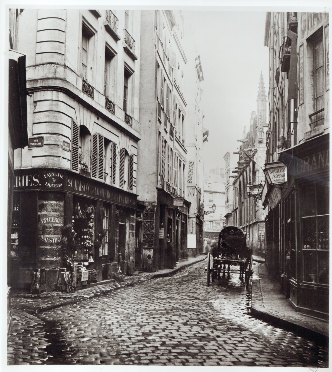 Rue Saint-Severin, fra Rue de la Harpe, Paris, 1858-78 af Charles Marville