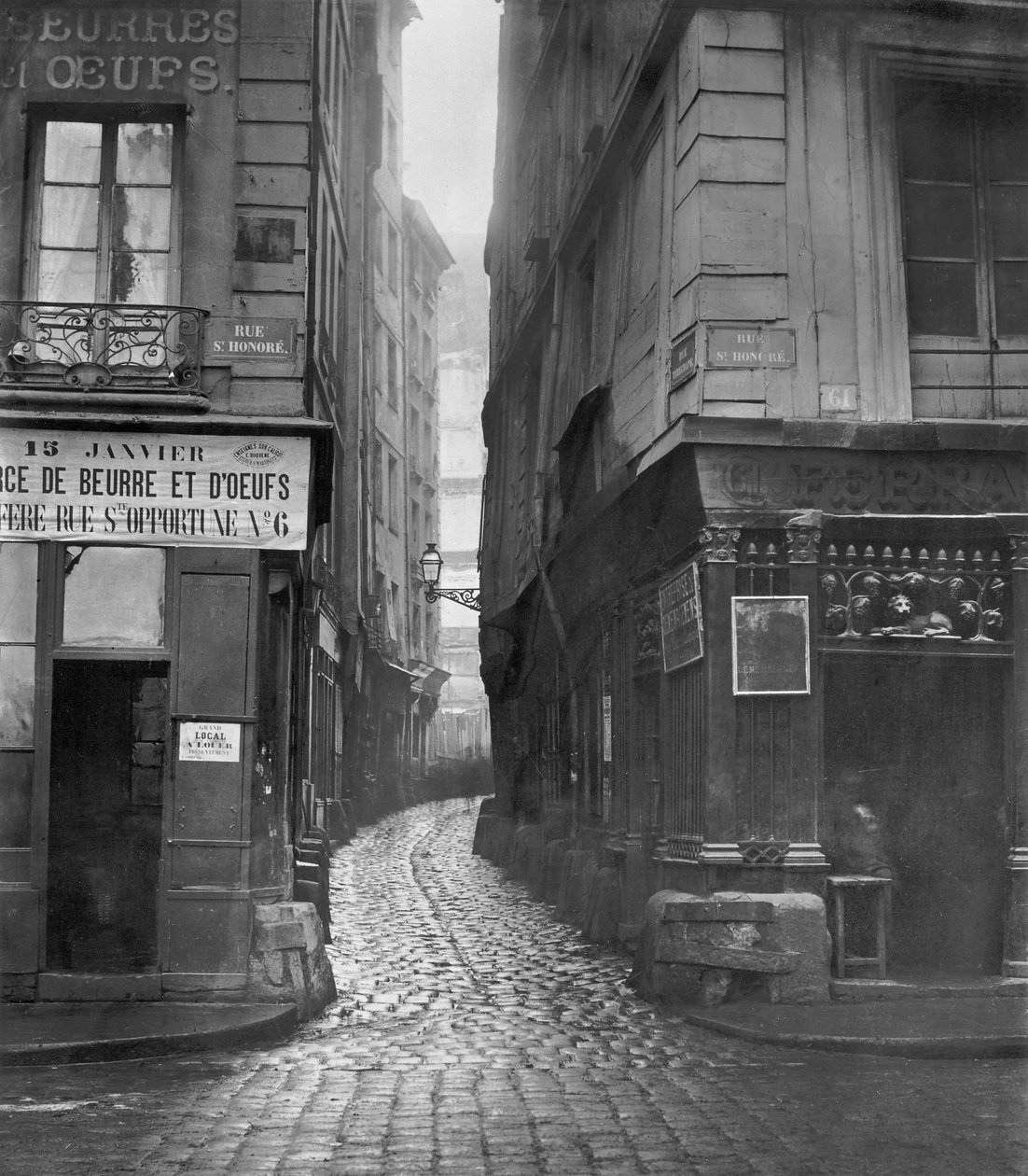 Rue Tirechape, fra rue St. Honore, Paris, 1858-78 af Charles Marville