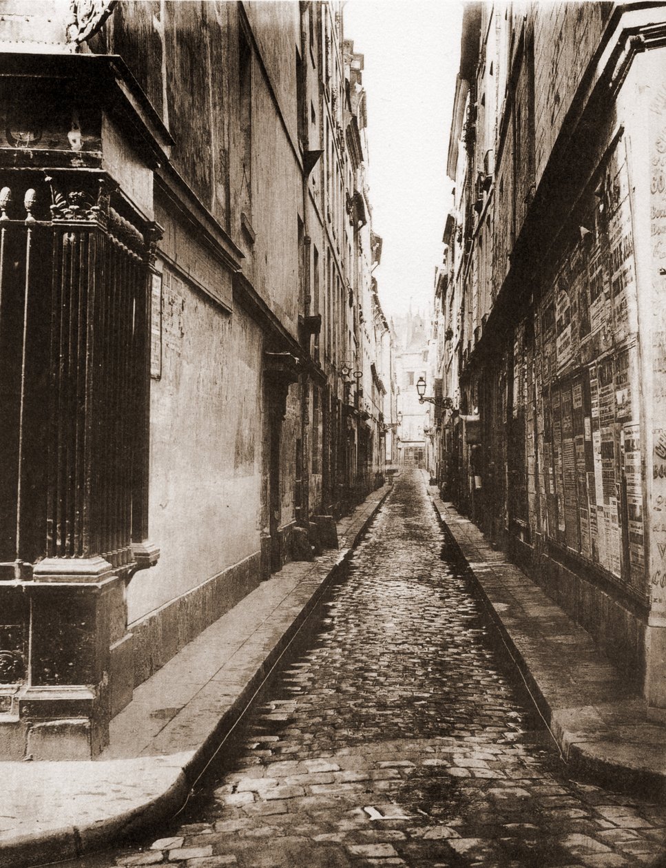 Rue Visconti i Paris taget fra rue de Seine. 6. distrikt. af Charles Marville