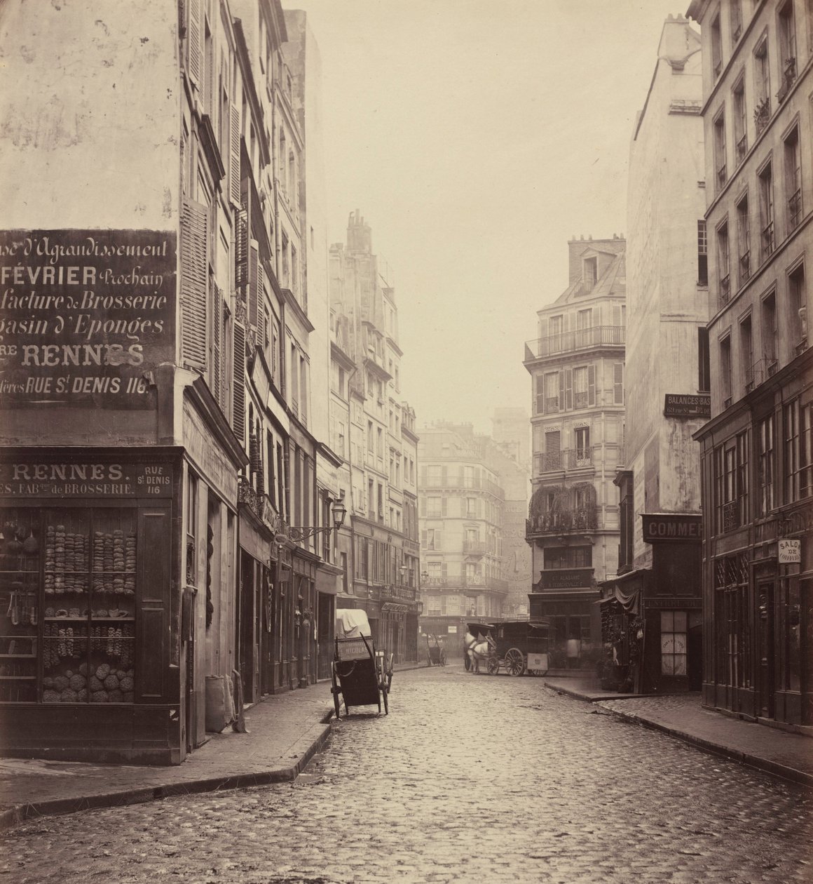 Rue des Lombards, set fra rue des Lavandières Sainte-Opportune af Charles Marville