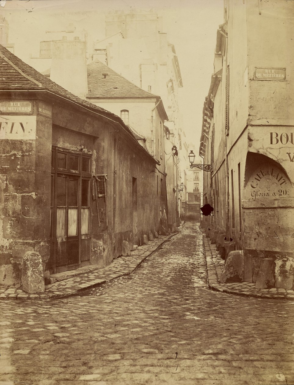 Rue du Gindre (en del af Rue Madame). Udsigt fra Rue de Mézières mod Rue du Vieux-Colombier. af Charles Marville