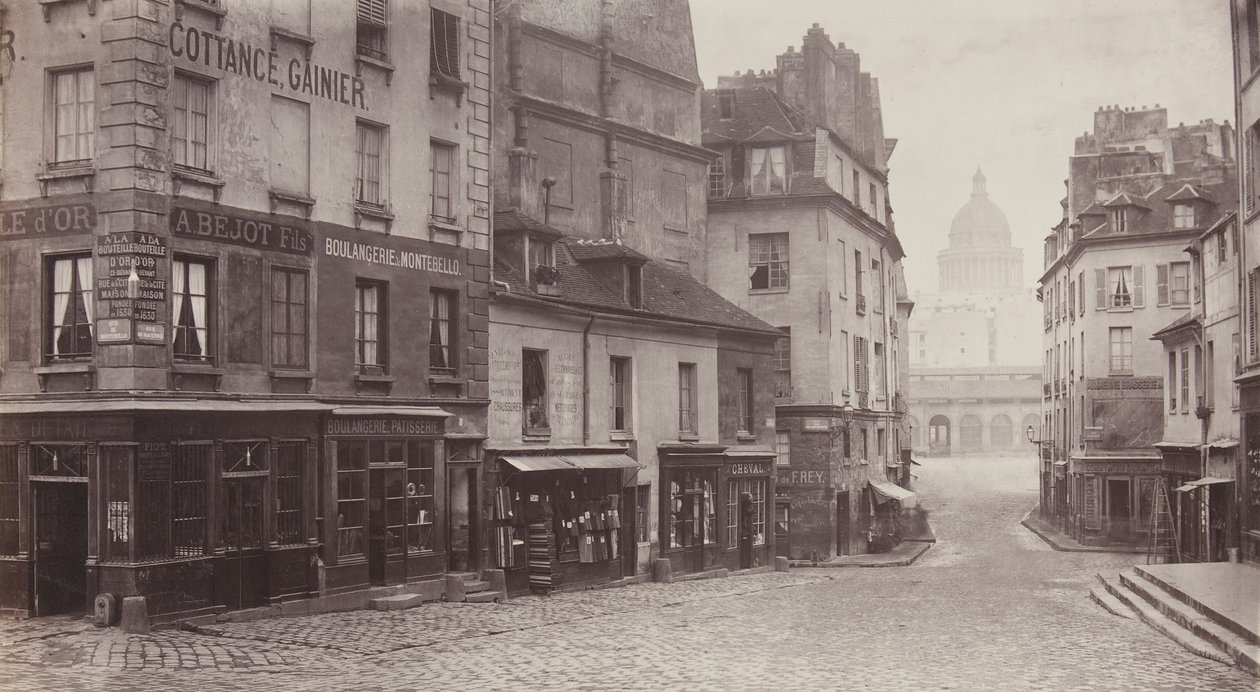 Rue du Haut-Pave Pantheon i afstand, 1865-69. af Charles Marville