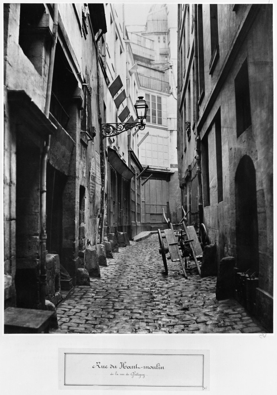Rue du Haut Moulin, fra rue de Glatigny, Paris, 1858-78 af Charles Marville