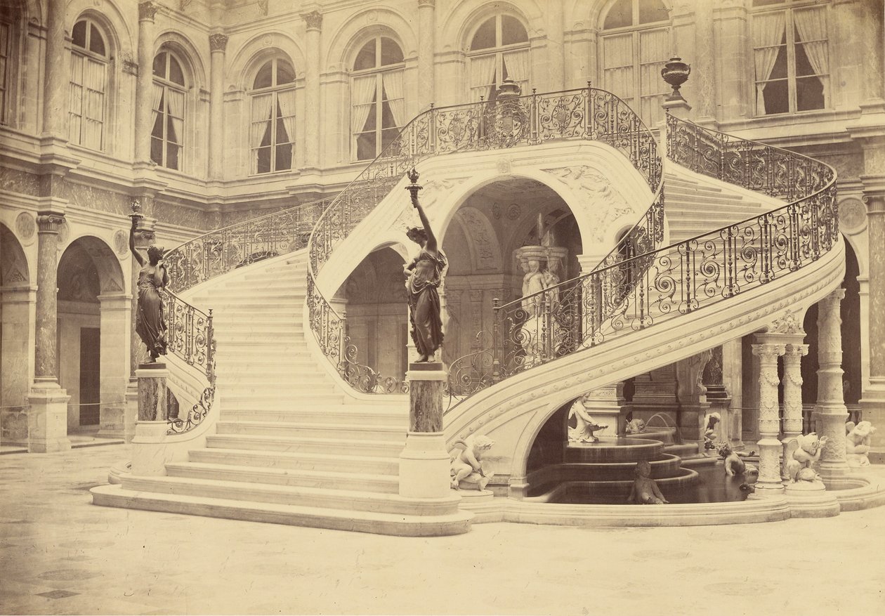 [Trappe, interiør i Hôtel de Ville] af Charles Marville
