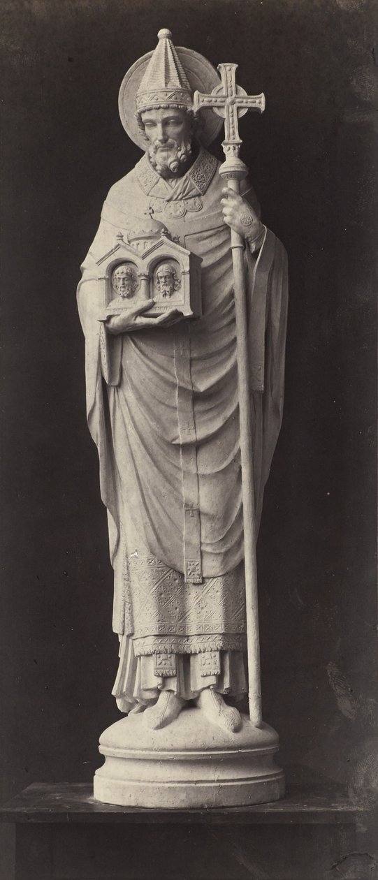 Statue fra Louvre (albumin sølvtryk) af Charles Marville