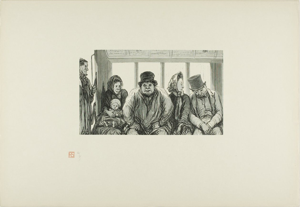 Interiør af en bus af Charles Maurand