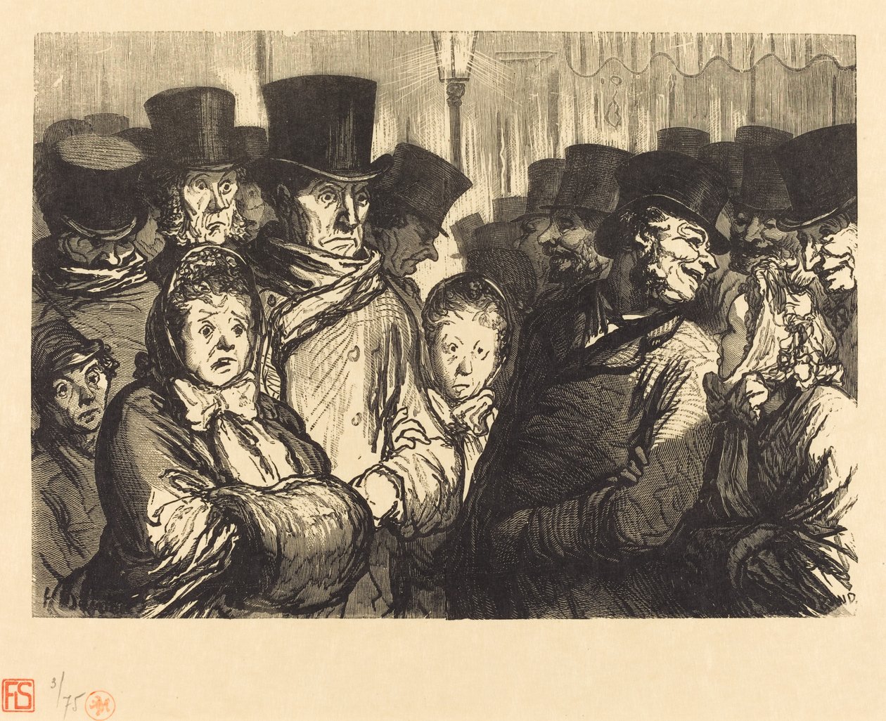 Boulevard du Temple ved midnat af Charles Maurand after Honoré Daumier