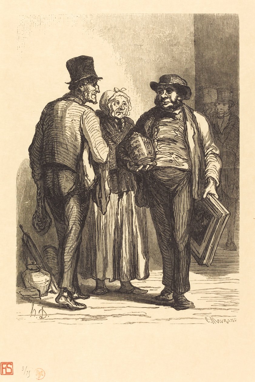 Auktionsholdernes Hotel: Købmændene af Charles Maurand after Honoré Daumier