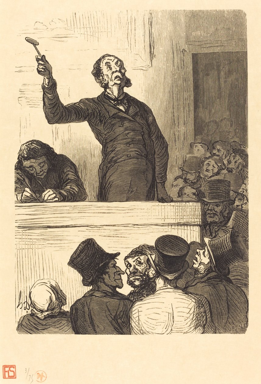 Auktionshuset: Auktionsholderen af Charles Maurand after Honoré Daumier