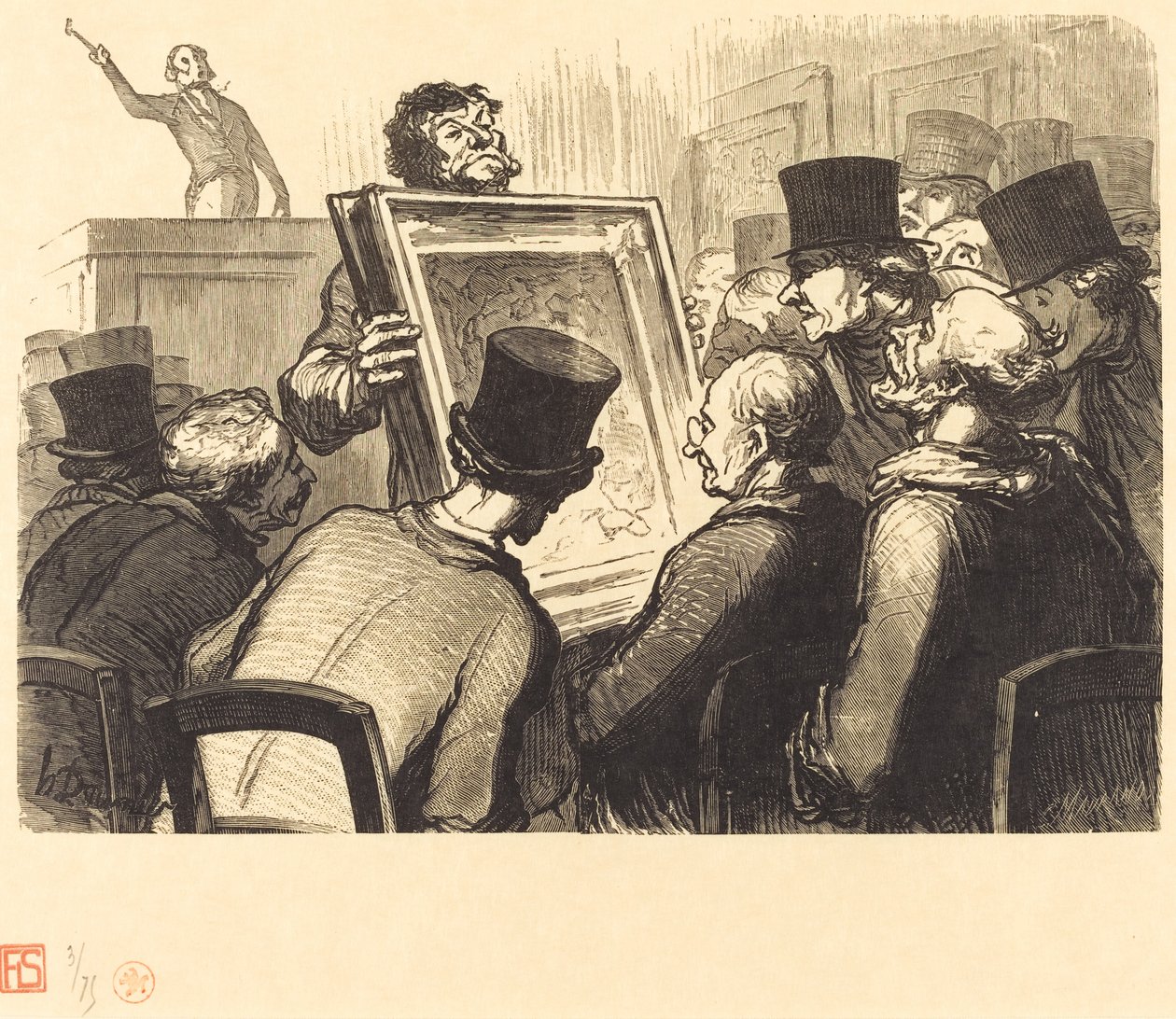 Malerelskere på Hotel Bouillon af Charles Maurand after Honoré Daumier