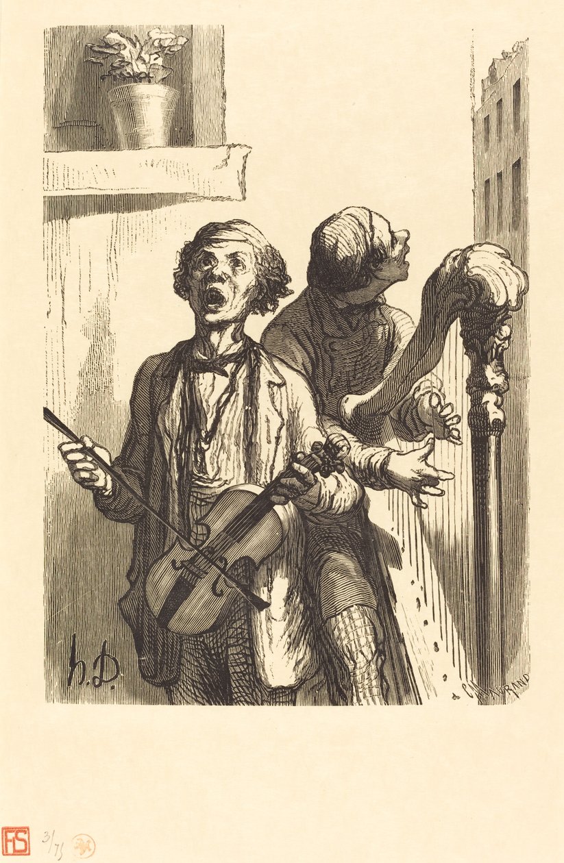 Gadesangerne af Charles Maurand after Honoré Daumier
