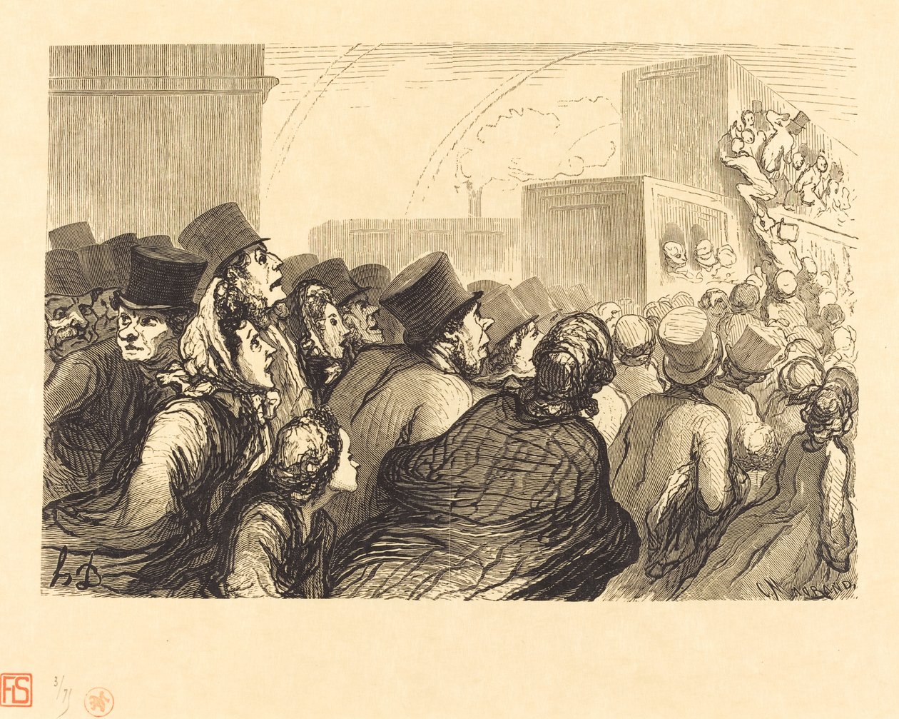 Søndagsrejsende af Charles Maurand after Honoré Daumier