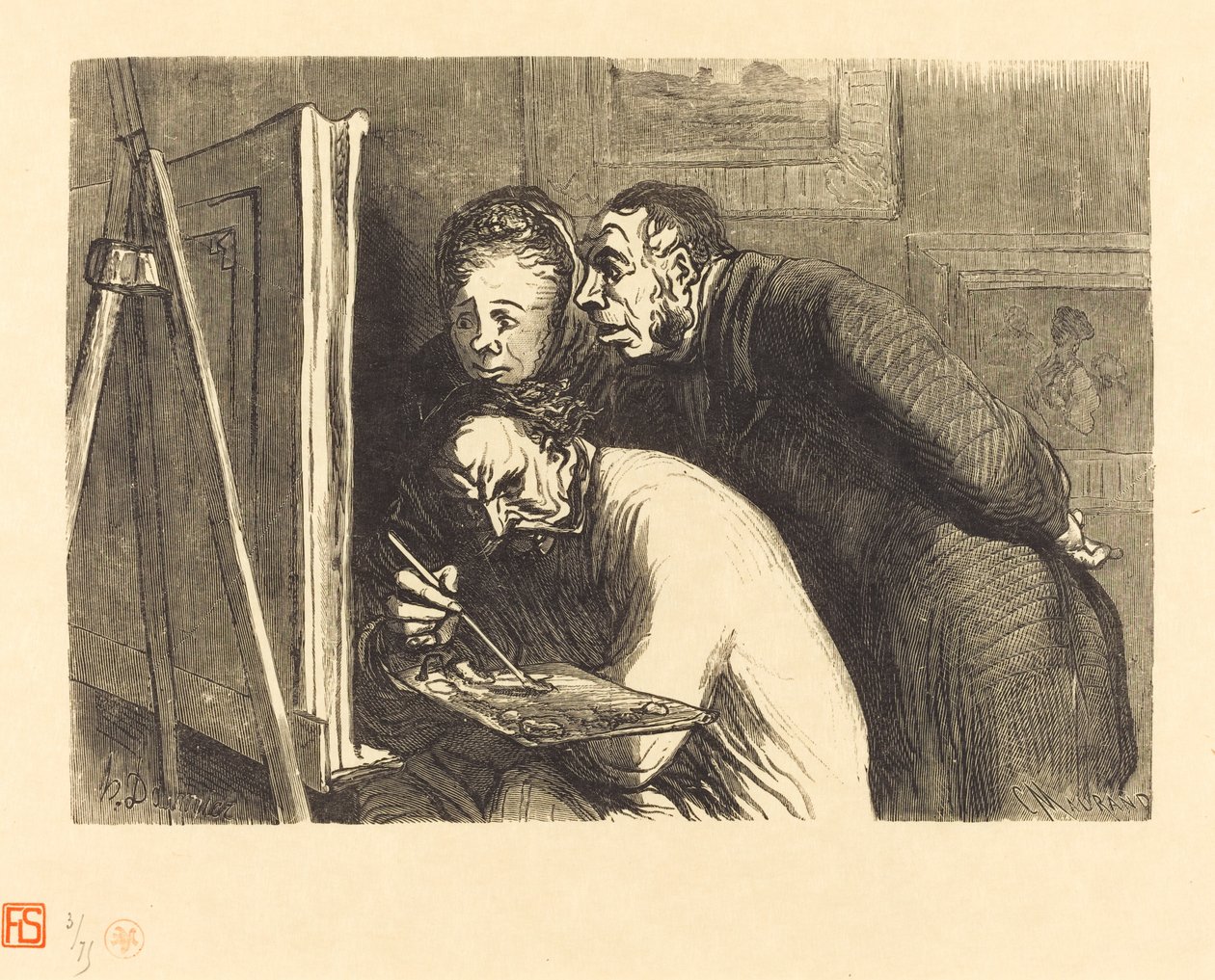 Malere og borgerlige af Charles Maurand after Honoré Daumier