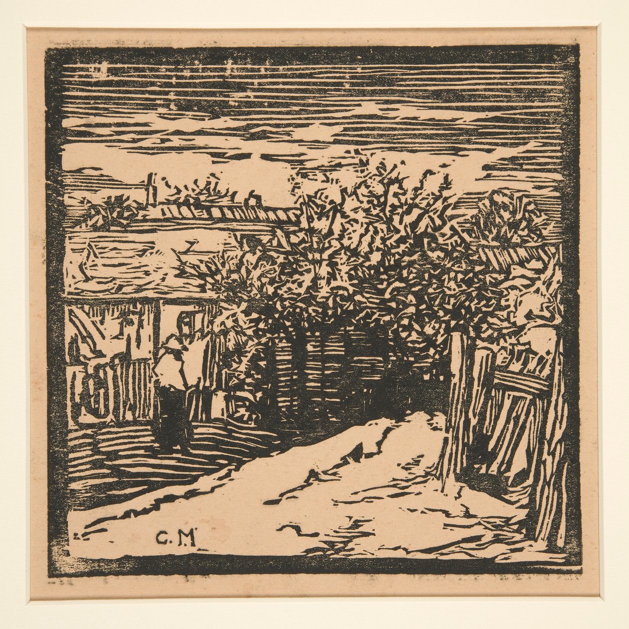 Landlig gårdhave af Charles Maurin