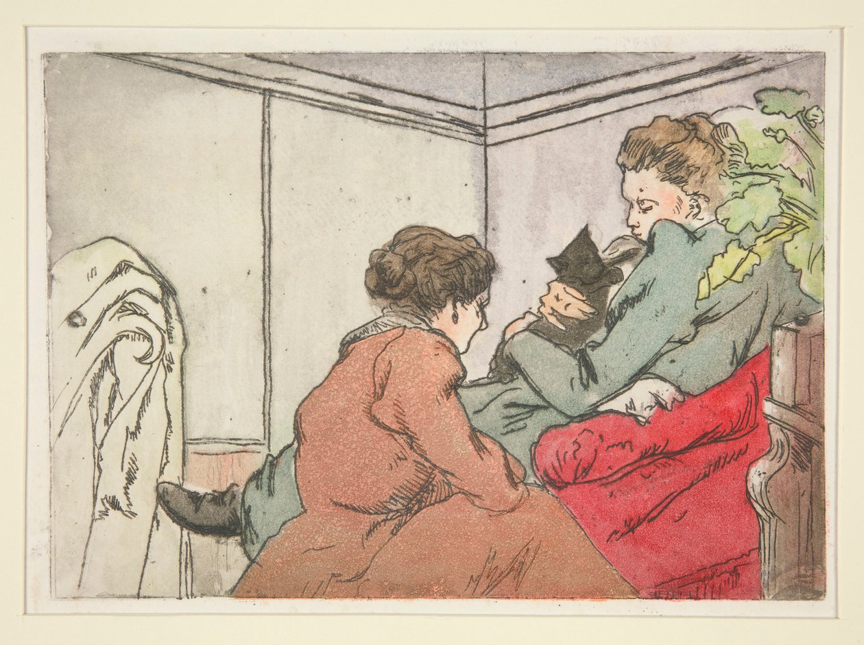 Kvinde med en kat (La Femme au chat) af Charles Maurin