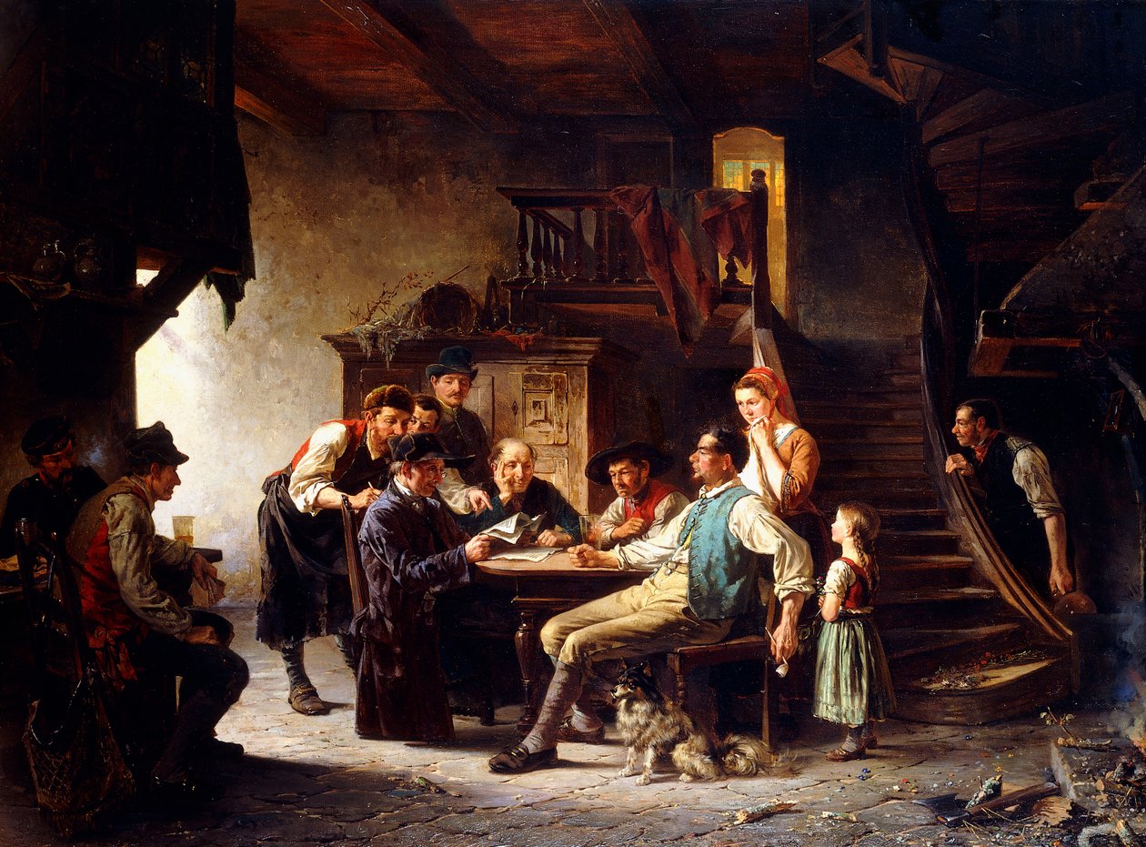 Læser nyhederne, 1887 af Charles Meer Webb