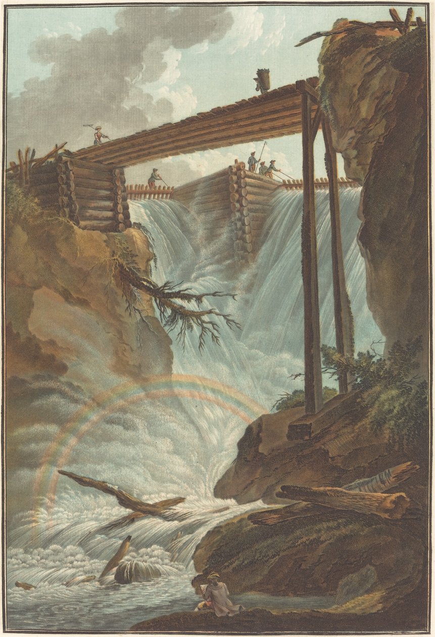 Fall of the Tritt i Muhlethal-dalen, 1776. af Charles Melchior Descourtis
