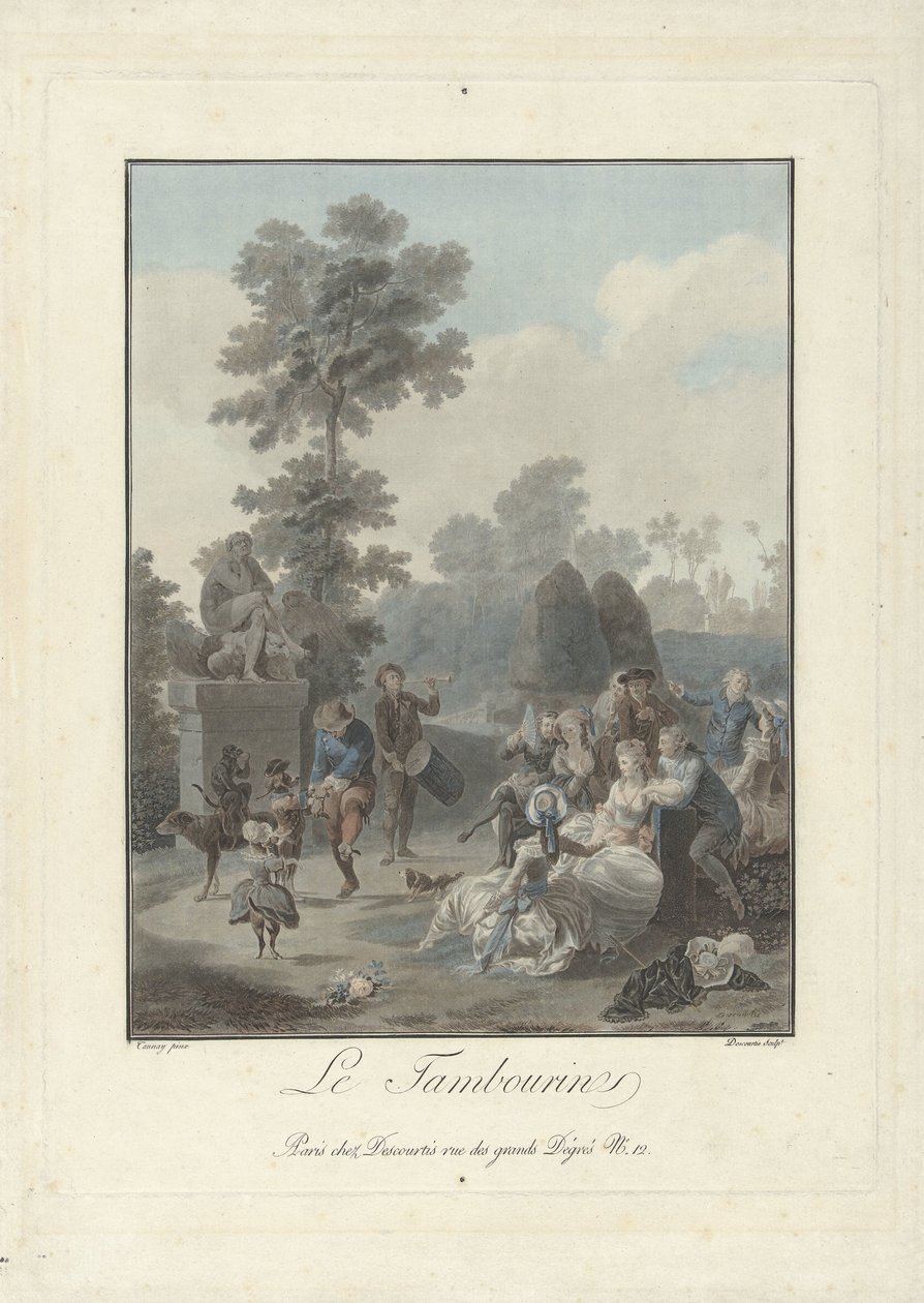 Af trommer Tamburinen (titel på objektet) af Charles Melchior Descourtis