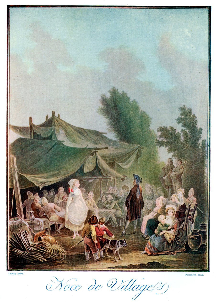 Noce de Village, 1700-tallet 1910. af Charles Melchior Descourtis