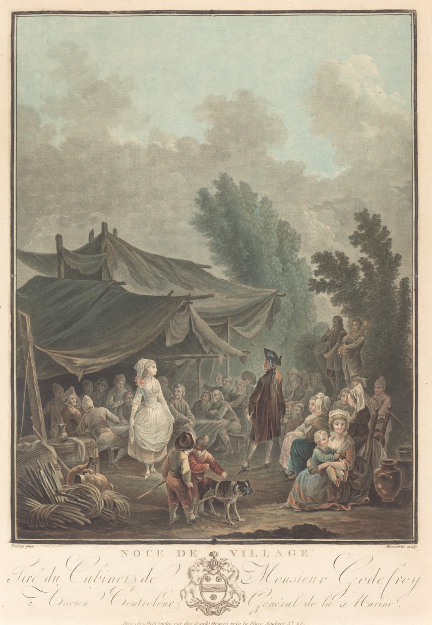 Noce de Village Village Bryllup, 1785. af Charles Melchior Descourtis