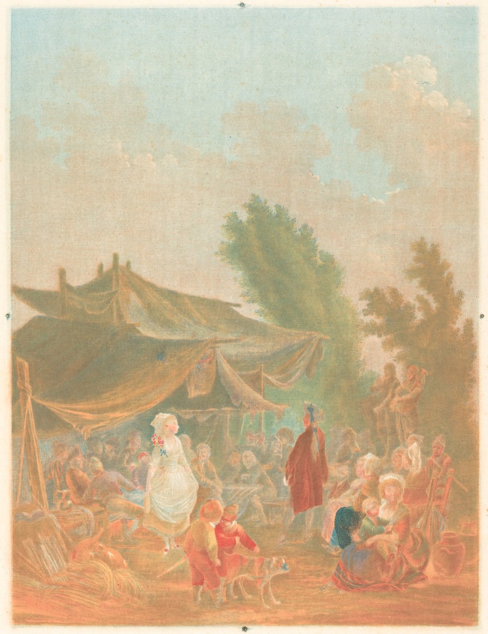 Noce de Village Village Bryllup, 1785. af Charles Melchior Descourtis