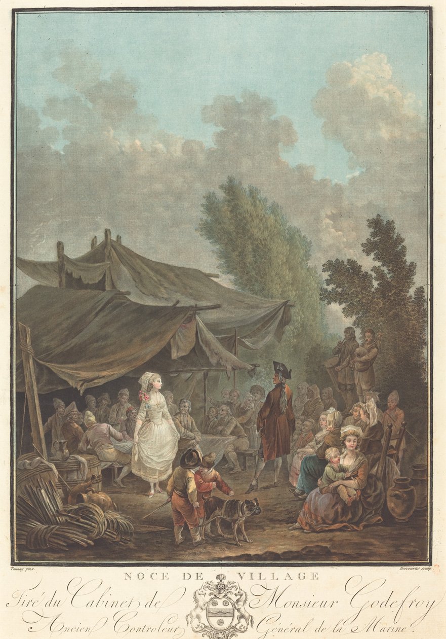 Noce de Village Village Bryllup, 1785. af Charles Melchior Descourtis
