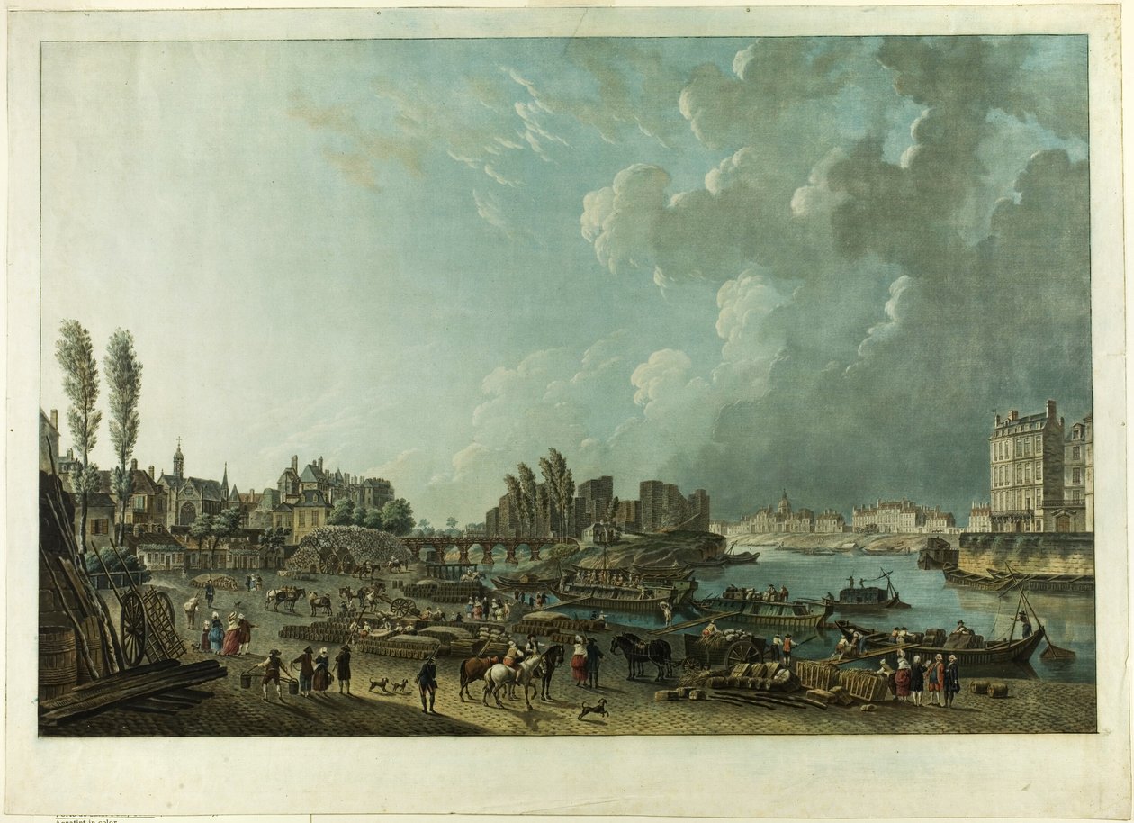 Port of St. Paul, Paris af Charles Melchior Descourtis