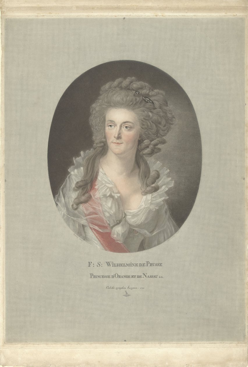 Portræt af Wilhelmina af Preussen, prinsesse af Orange-Nassau F: S: Wilhelmine de Prusse Princesse d
