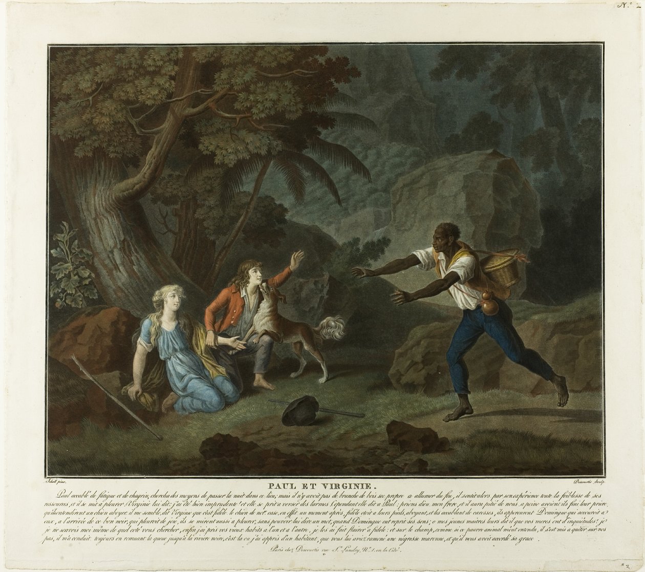 The Night, plade 1 fra Paul et Virginie af Charles Melchior Descourtis