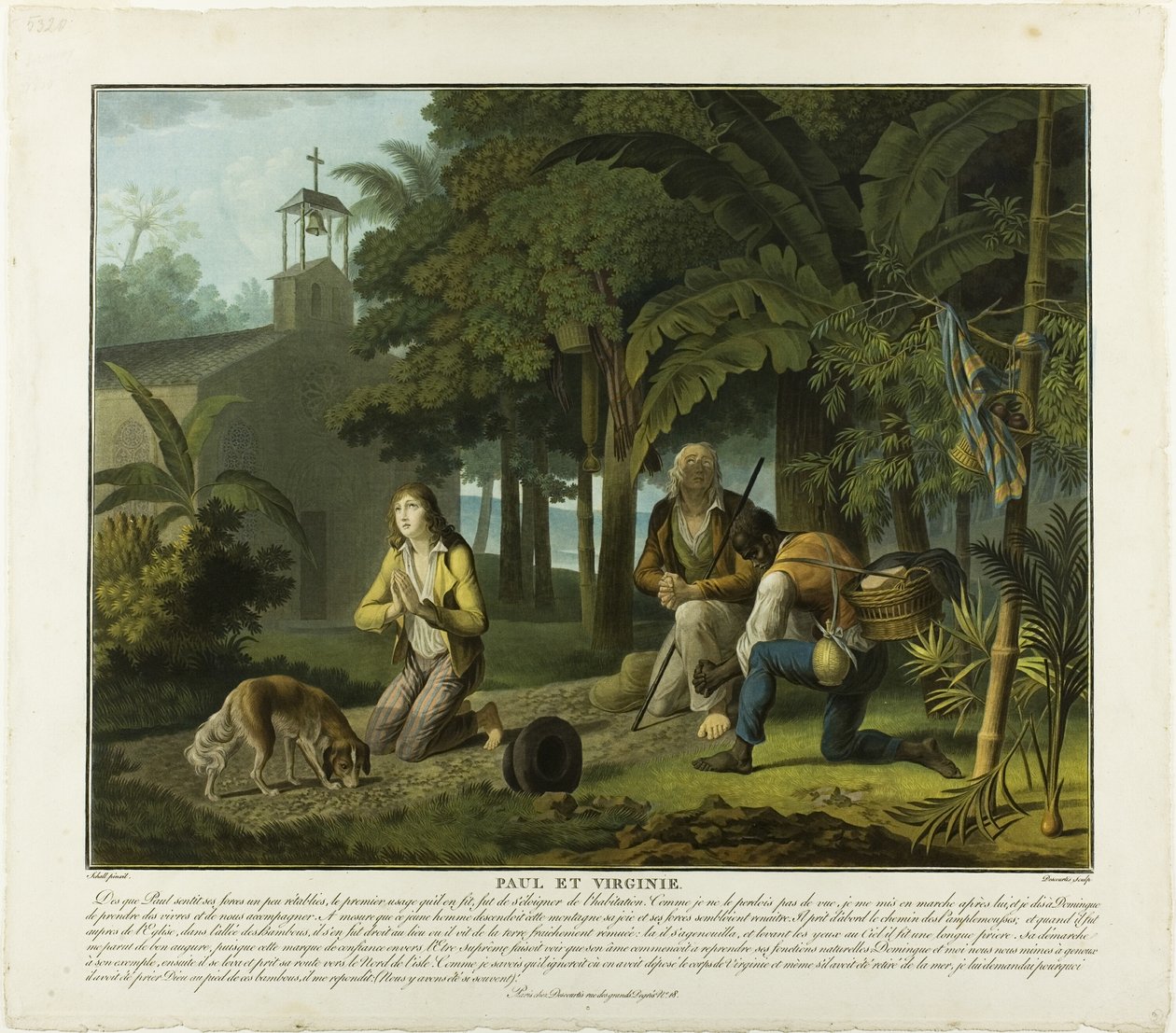 Bønnen, planche 6 fra Paul et Virginie af Charles Melchior Descourtis