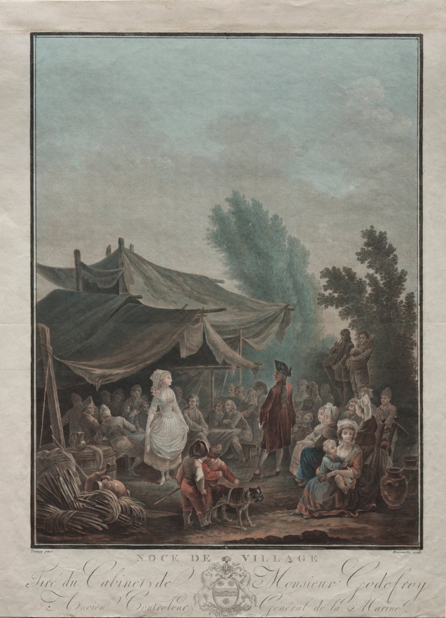 Landsbybryllup, 1785. af Charles Melchior Descourtis