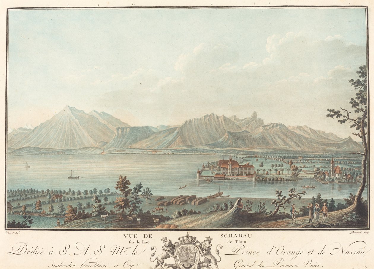 Udsigt over Schadau. af Charles Melchior Descourtis